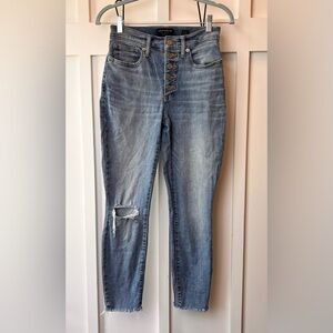 Lucky Brand Jean Womens 4 / 27 Rise Bridgette Skinny Ankle Button Fly Raw Hem